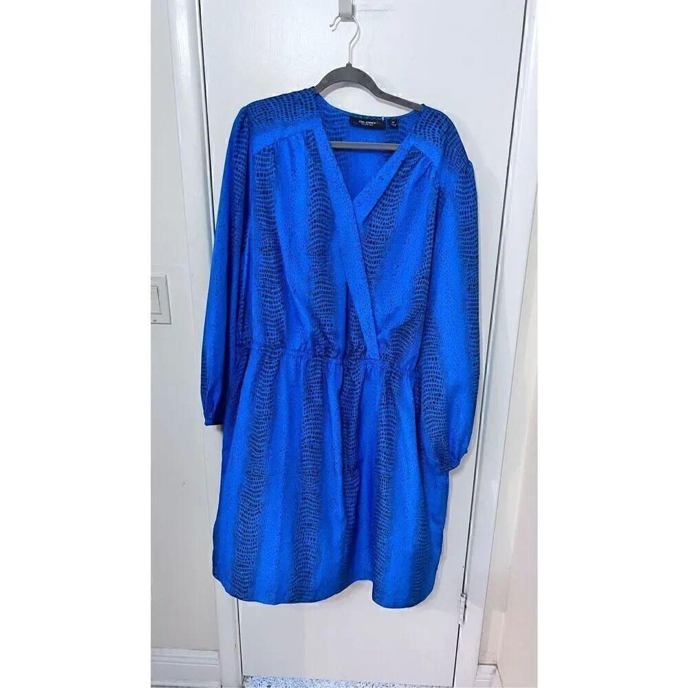 Kris Jenner Kollection Blue Snake Print Dress womens size  3X